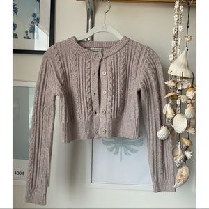 Urban outfitters cable knit cropped cardigan